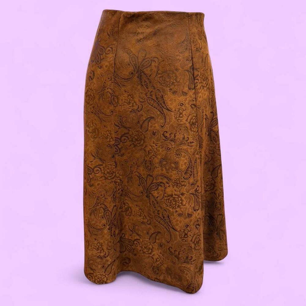 Soft brown midi skirt with